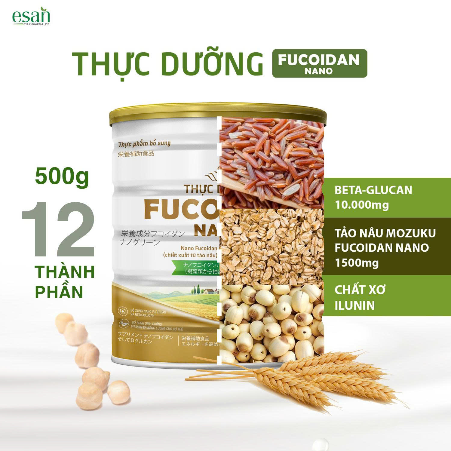 Fucoidan Nano Gold - Bật mí bảng thành phần & hàm lượng “khủng” cho sức khỏe toàn diện  